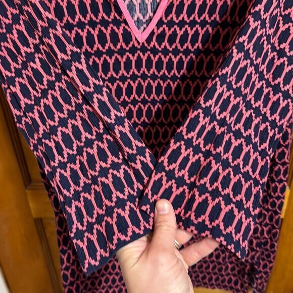 J. Crew Pink Blue Patterned Tunic Women’s US Small - Picture 2 of 6